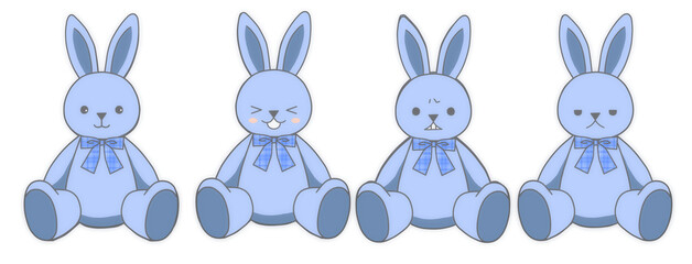 うさぎのぬいぐるみ表情いろいろ