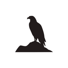 Majestic Eagle Silhouette Isolated on White Background
