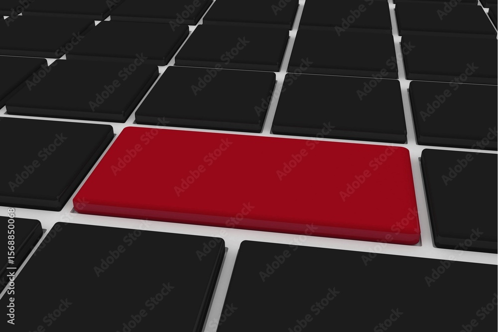 Poster black keyboard with red key