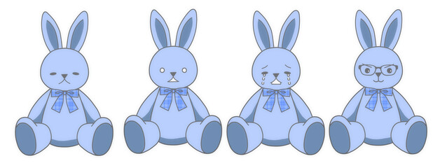 うさぎのぬいぐるみ表情いろいろ