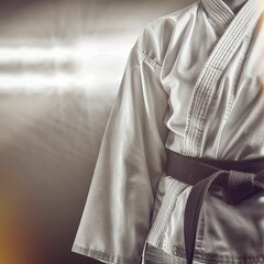 Midsection of martial artist