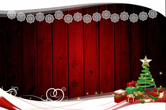 Christmas themed frame with tree