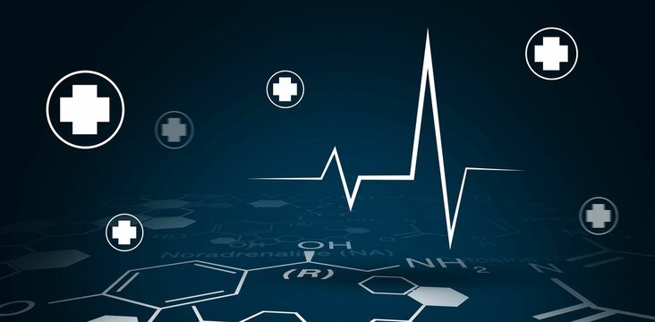 Digital background with emergency sign and chemical