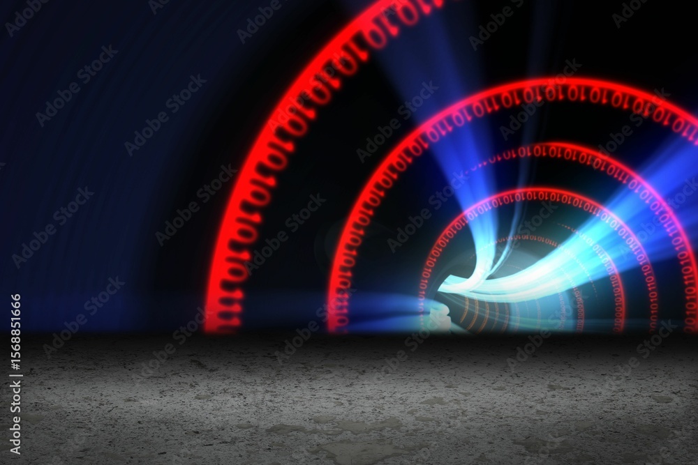 Poster binary code tunnel in red