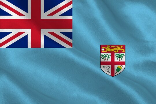 Naklejki Close-up of Fiji flag on white background