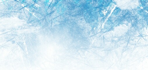 Obraz premium Abstract blue-to-white gradient grunge texture is creating vector background with scratches