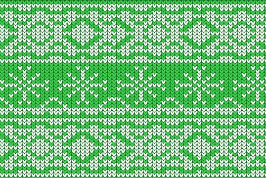 Knitting Christmas vector background snowflakes