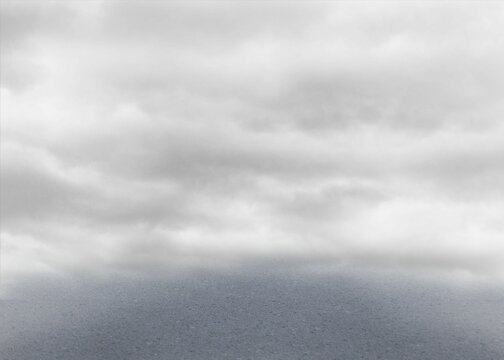 Fototapeta Flat design scene is showing wide textured gray pavement under heavy overcast cloudy sky