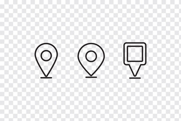 Set of location pin icons. Location pin place map marker. Location icons. Vector icon isolated on white background. Eps 10