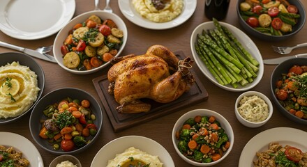Top View of Assorted Food – Overhead Flat Lay for Culinary, Recipe, and Menu Design Concepts

