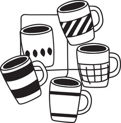 set of cups of coffee