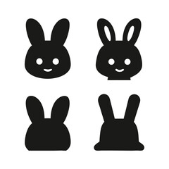 Rabbit silhouette, cuter rabbit silhouette, rabbit silhouette set