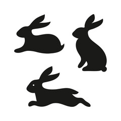 Rabbit silhouette, cuter rabbit silhouette, rabbit silhouette set