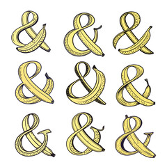 Ampersand in the shape of a banana