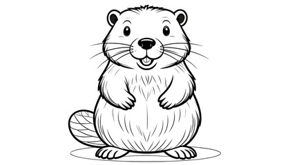 Fototapeta premium Cute cartoon beaver (3)