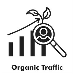 Organic Traffic Icon - Glyph Style