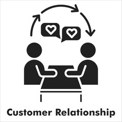 Customer Relationship Icon - Glyph Style