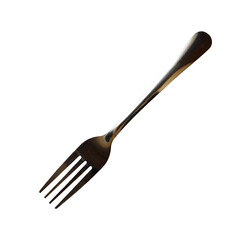 silver fork isolated on white