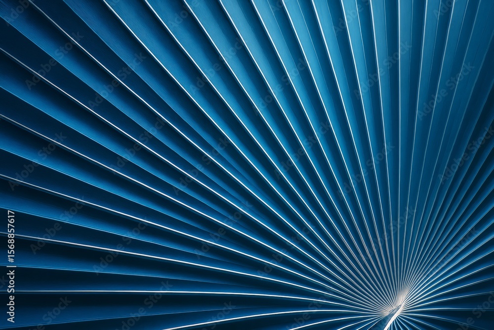 Poster Abstract blue geometric background with radial lines and light highlights in a modern 3D style. Ai generative.