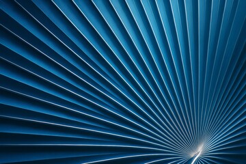 Abstract blue geometric background with radial lines and light highlights in a modern 3D style. Ai generative.