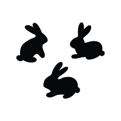Obraz premium Rabbit silhouette, cuter rabbit silhouette, rabbit silhouette set