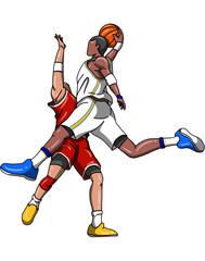 illustration basketball player in action