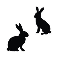 Rabbit silhouette, cuter rabbit silhouette, rabbit silhouette set