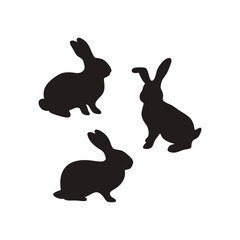 Rabbit silhouette, cuter rabbit silhouette, rabbit silhouette set