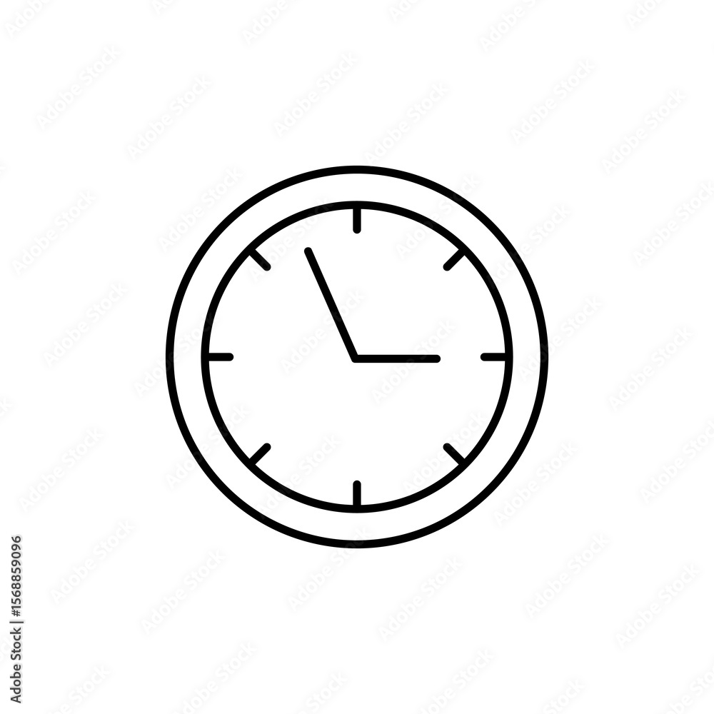 Aufkleber clock icon or logo isolated sign symbol vector, flat black linear illustration for web and app..eps