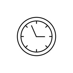 clock icon or logo isolated sign symbol vector, flat black linear illustration for web and app..eps