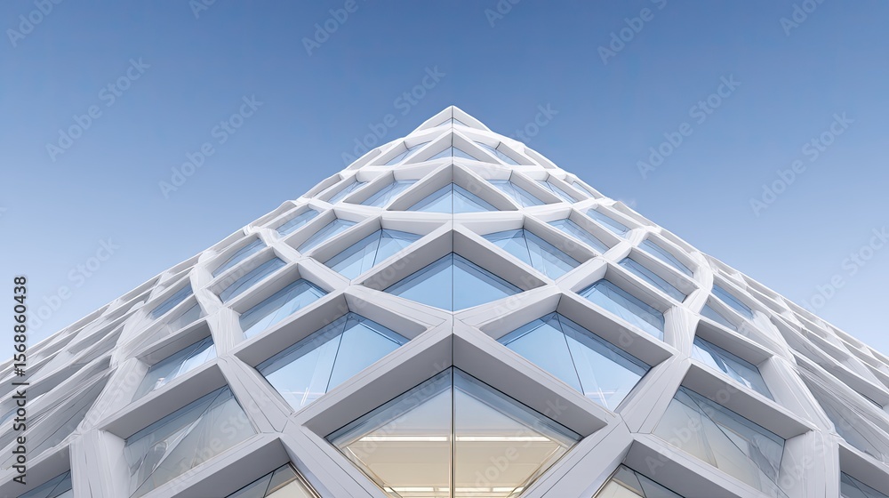 Poster modern architectural design with geometric patterns and windows