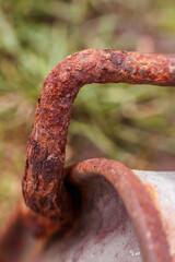 Deteriorated rusty screw close-up photograph
