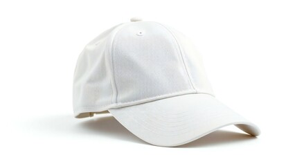 Fototapeta premium Clean white baseball cap isolated on a white background