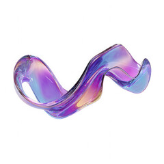 Iridescent fluid wave with translucent shimmer isolated on transparent background