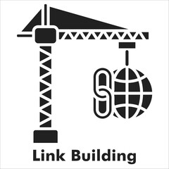 Link Building Icon - Glyph Style