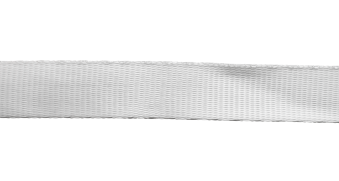 white fabric strap border isolated on white