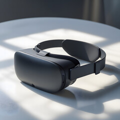 Black metal sunglasses and computer glasses are isolated on a white table