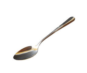 silver spoon on white