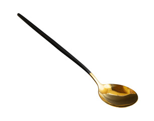 luxury gold tea spoon isolated
