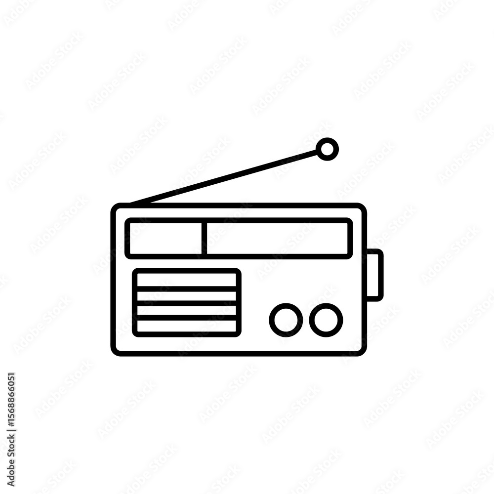 Poster radio icon or logo isolated sign symbol vector, simple illustration for web and app..eps
