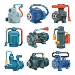 Collection of Colorful Industrial Pumps