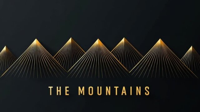 Abstract Gold Mountains 4k High Quality Download Full H D Elegant Peak Range Graphic Design Animation Luxury Background Premium Motion Graphics Seamless Loop Perfect for
