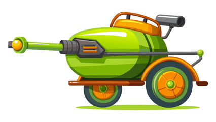 Fototapeta premium Glossy Toon Style Crop Sprayer in Dynamic Pose