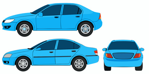 Naklejka premium Blue SUV auto vector illustration, isolated small luxury toy model design