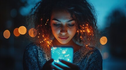 A digital activist using social media to spread awareness about human rights
