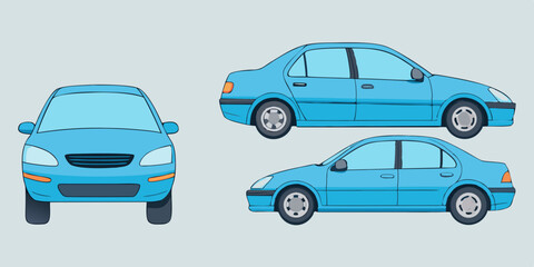 Naklejka premium Blue sport utility vehicle vector illustration