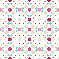 Geometric patterns, an endless background, colorful mosaic, tribal style, diamond shapes, symmetrical designs.
