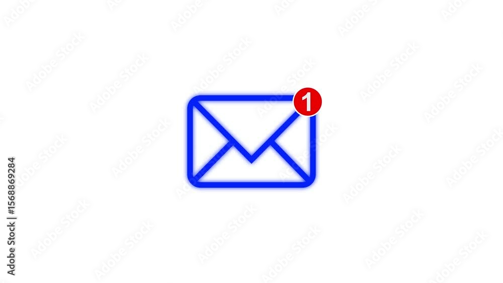 Poster email notification alert icon animation. message icon motion graphics. email alerts, apps and social