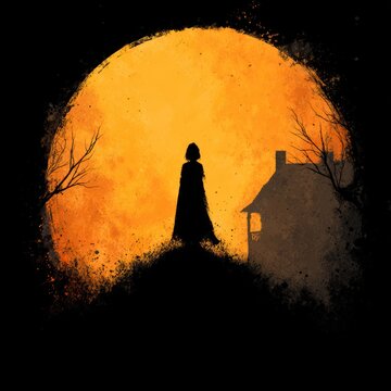 ghost silhouette halloween art