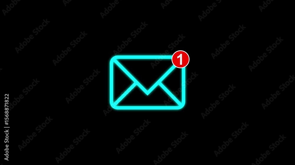 Poster email notification alert icon animation. message icon motion graphics. email alerts, apps and social